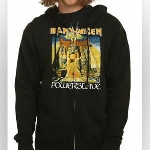 NWT Medium Iron Maiden Powerslave zip down hoodie men’s sizing med-heavy weight